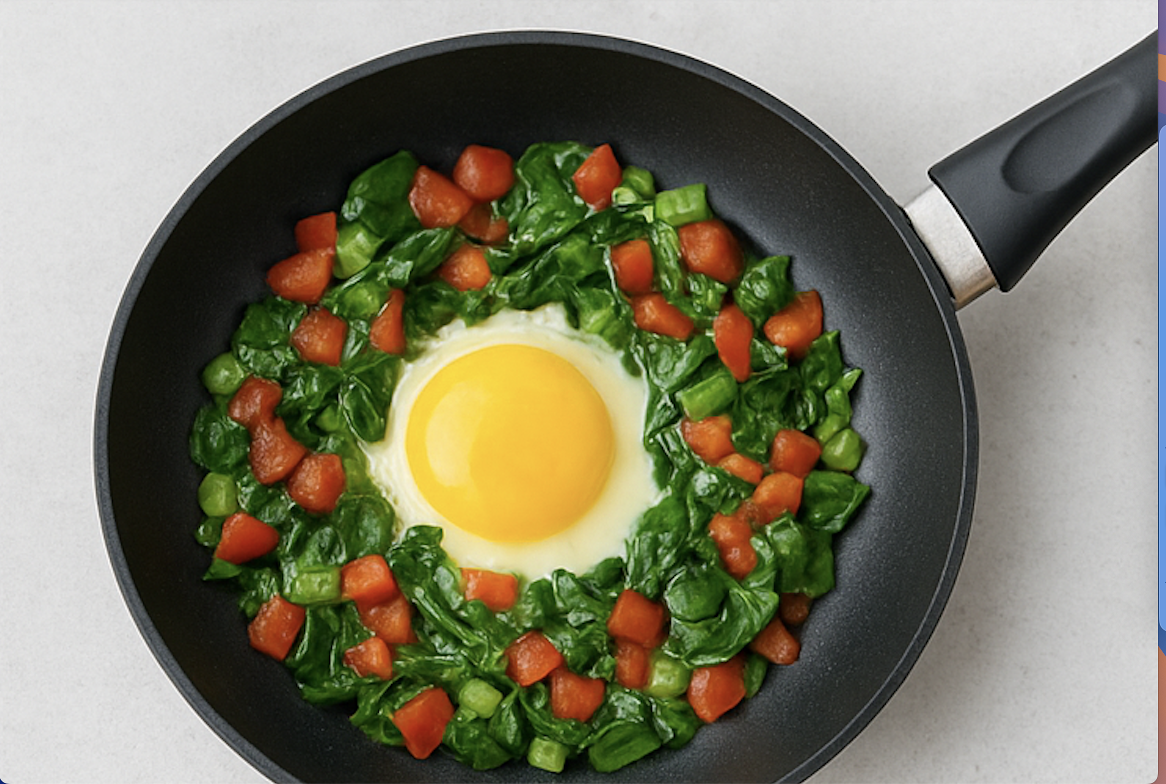 Huevos con verduras frescas